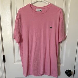 Lacoste Pink Short Sleeve Tee Classic Crew Neck
